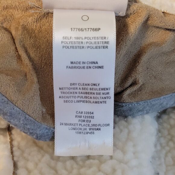 Anthropologie Dolan Vest Size Small 3/4 Length Faux Suede Sherpa Lined - Picture 5 of 9